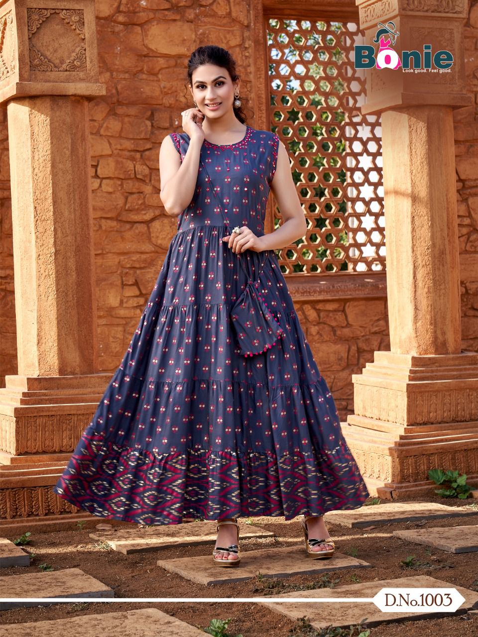 Bonie Wonder Woman New Designer Ethnic Wear Rayon Long Anarkali Kurti Collection